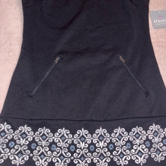 Athleta Black Dress with White Embroidery - Picture 3 of 8